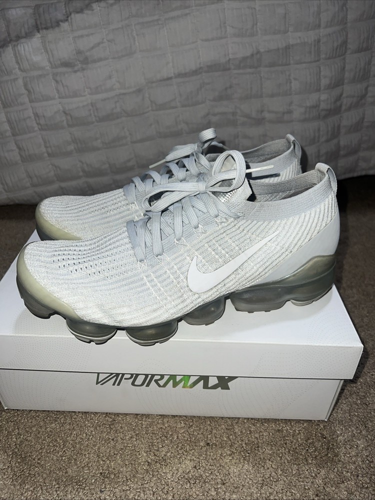 Men’s Size 11.5 Nike Vapor Max Fly Knit 3 Pure Platinum AJ6900-102