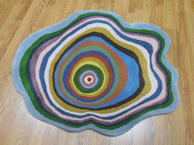 FINE MODERND FINE TUFTED ABSTRACT GRAFFITI TURKISH RUG 4x4 FT-image