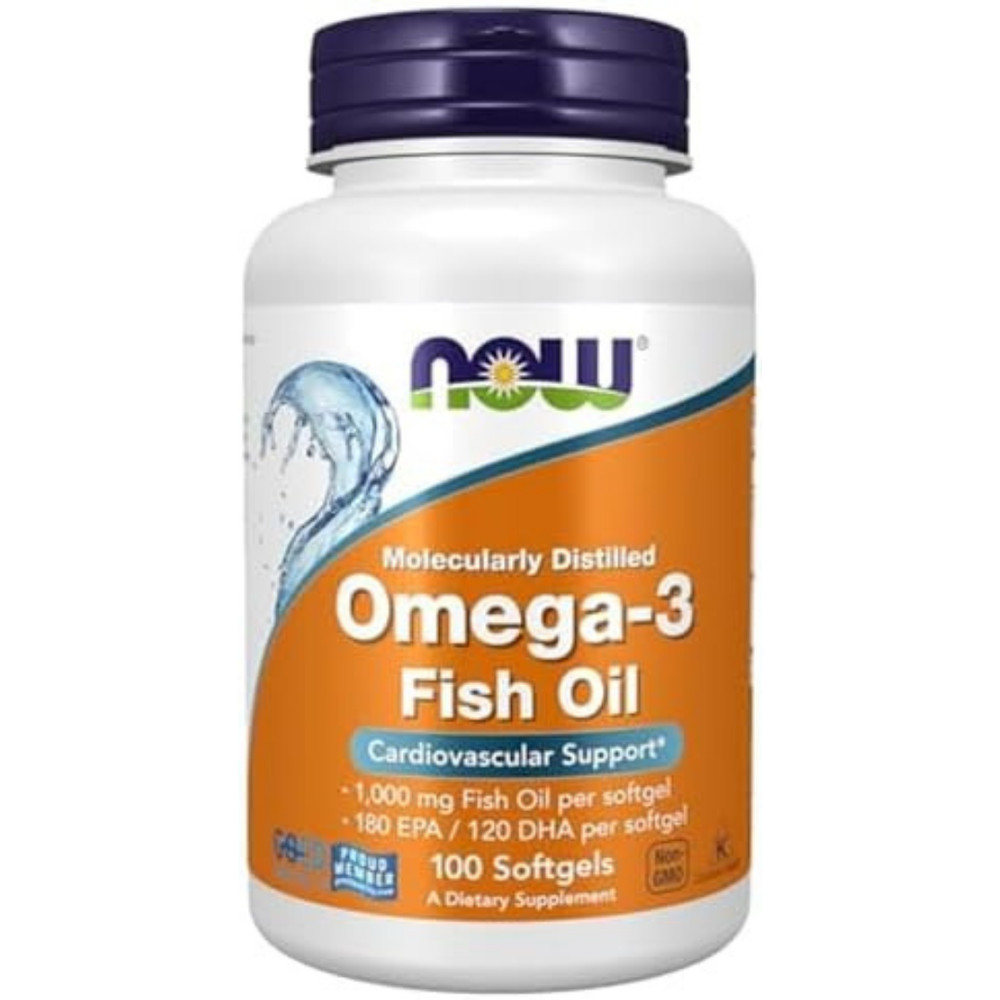 NOW Foods Omega-3 Fish OIl, 1000 mg, 100 Softgels