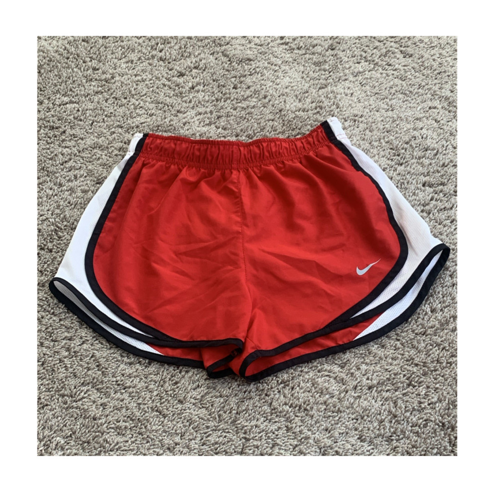 Nike Dri-FIT Women's Running Athletic Shorts Red XS Mesh Panels Elastic Waist