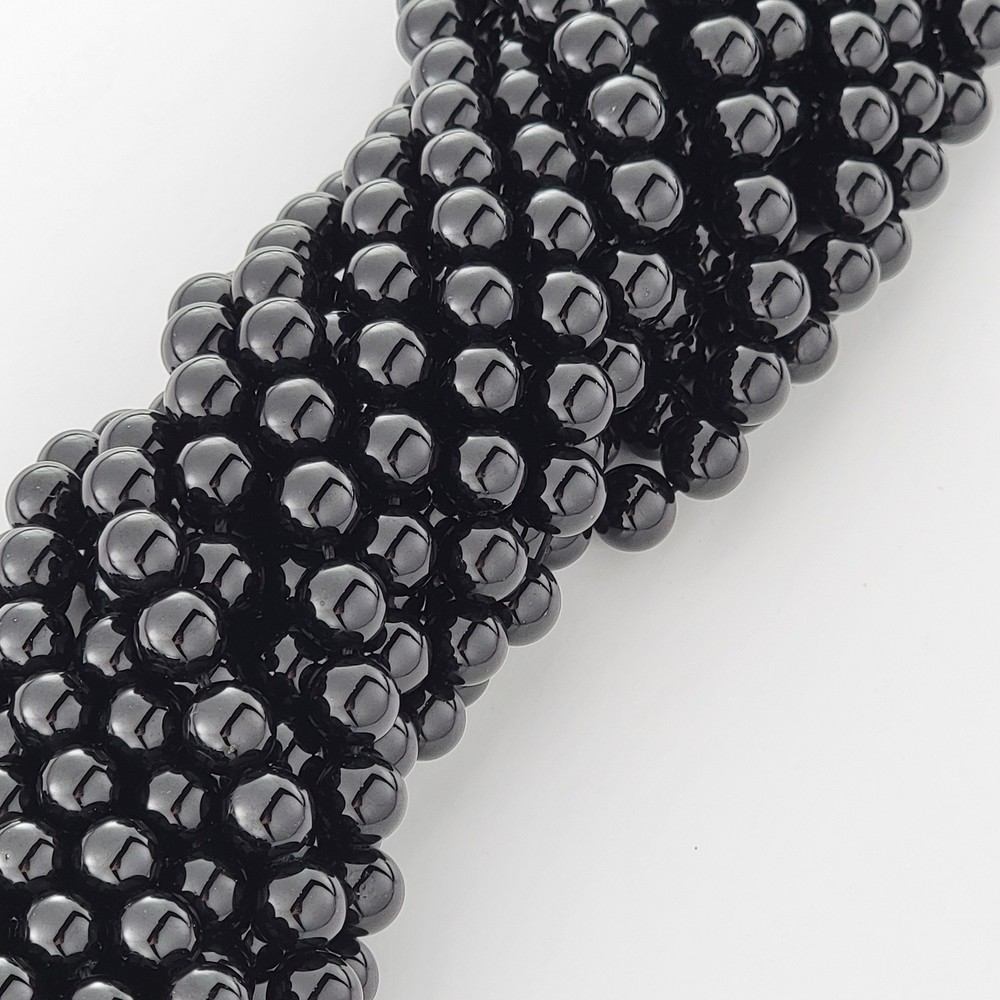 Black Tourmaline Beads Smooth Round Natural Gemstone 6mm 8mm 10mm High Quality