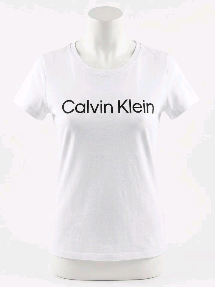 Calvin Klein Crew Neck Women's Short Sleeve Logo T-Shirt Size PL(260429-01)