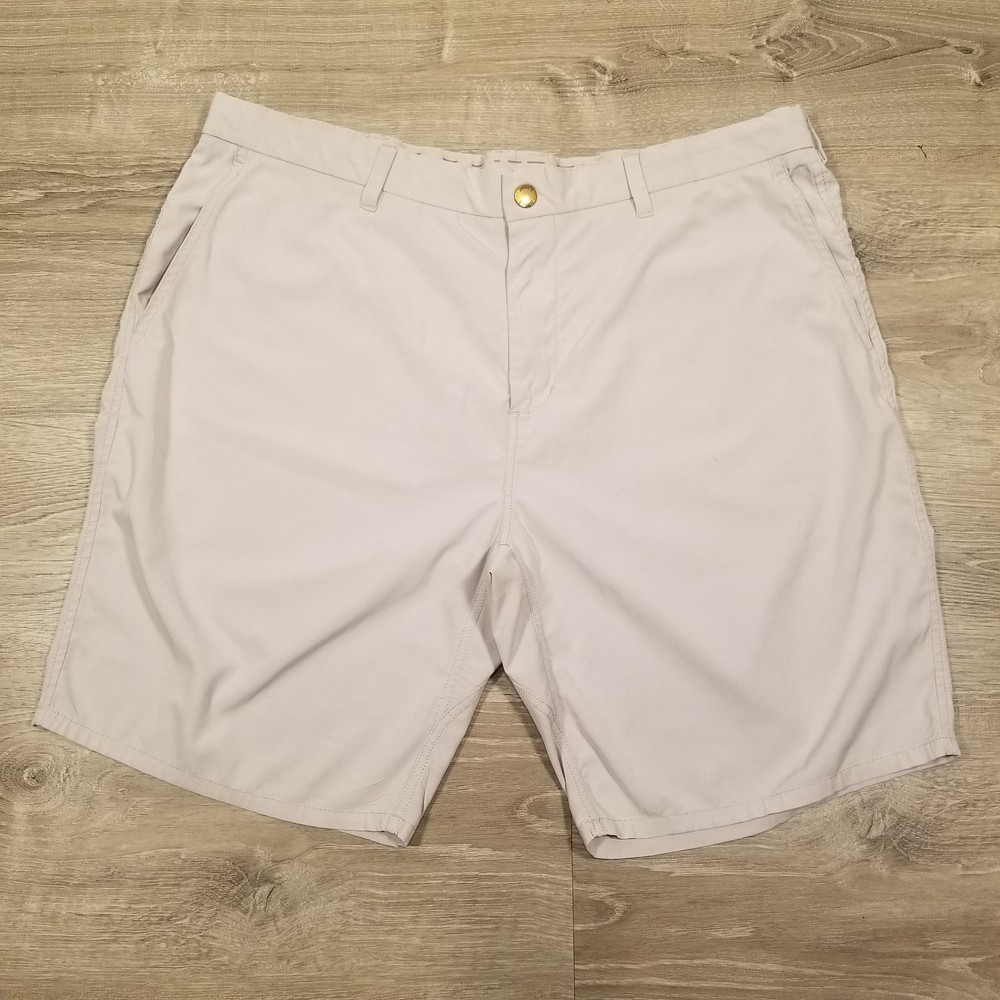 Johnnie-O Prep Formance Mens Golf Shorts Size 38 Beige Tan Stretch Pockets