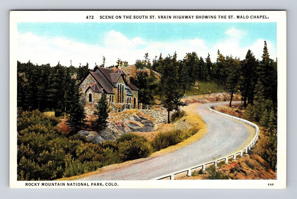 Rocky Mountain National Park, St Vrain Highway, Series #472, Vintage Postcard