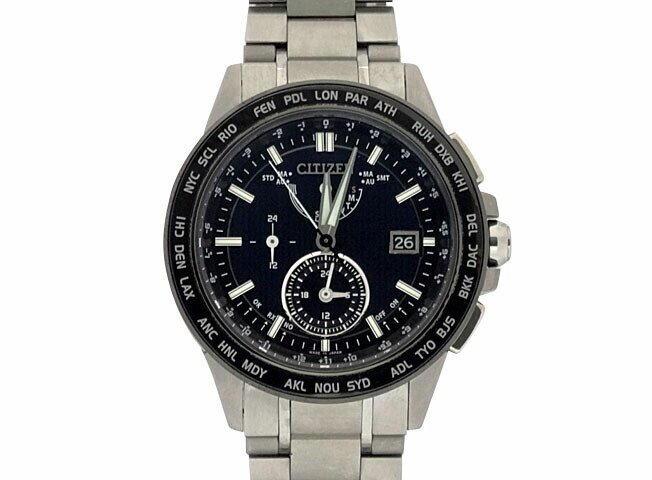 Citizen Atessa AT9044-51E Eco-Drive Titanium World Time Watch with Box