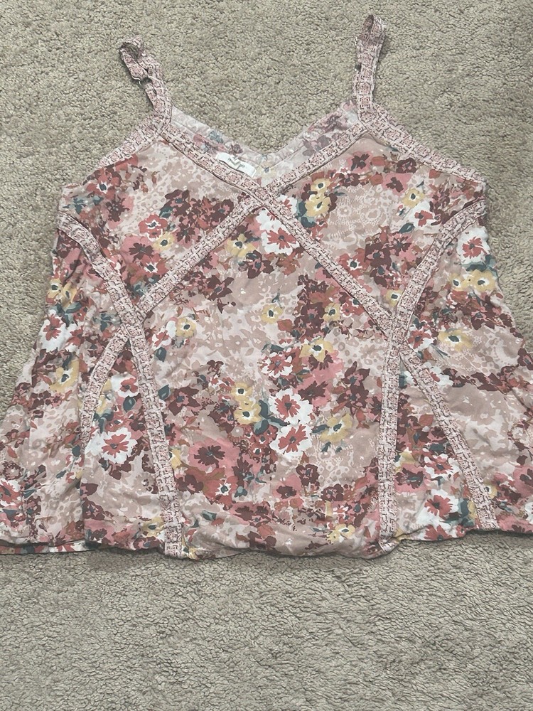 Maurices Womens Shirt Size Medium Multicolor Floral Print Strappy Classic Casual
