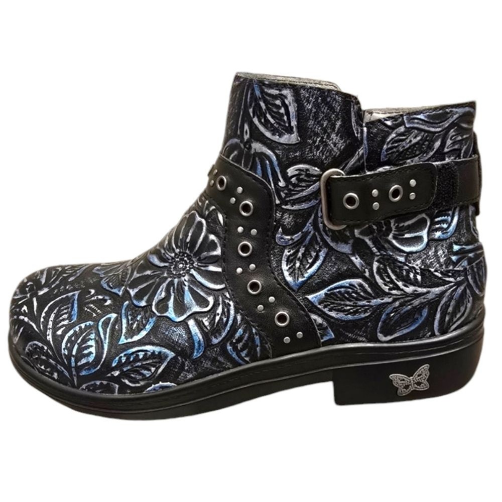 Alegria Boots EU 37 US 7/7.5 Blue Zoey Romance Water Resistant Boots Floral