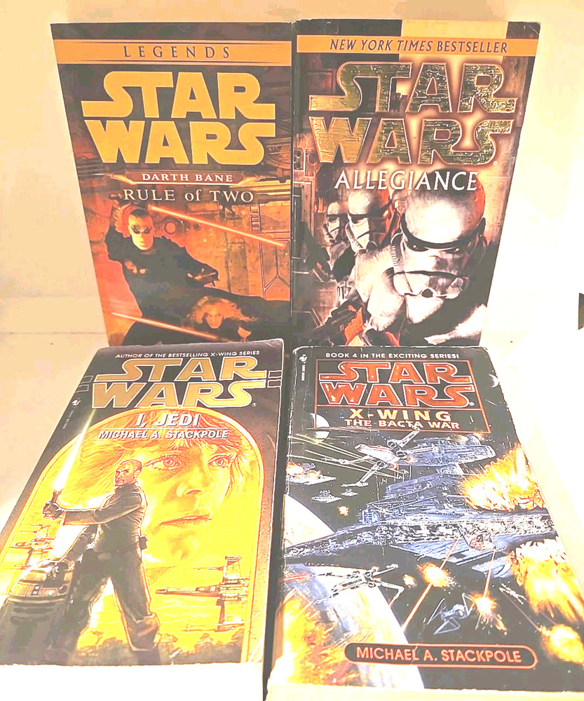 Lot Of 4 Star Wars Paperbacks X Wing I, Jedi, Allegiance Darth Bane