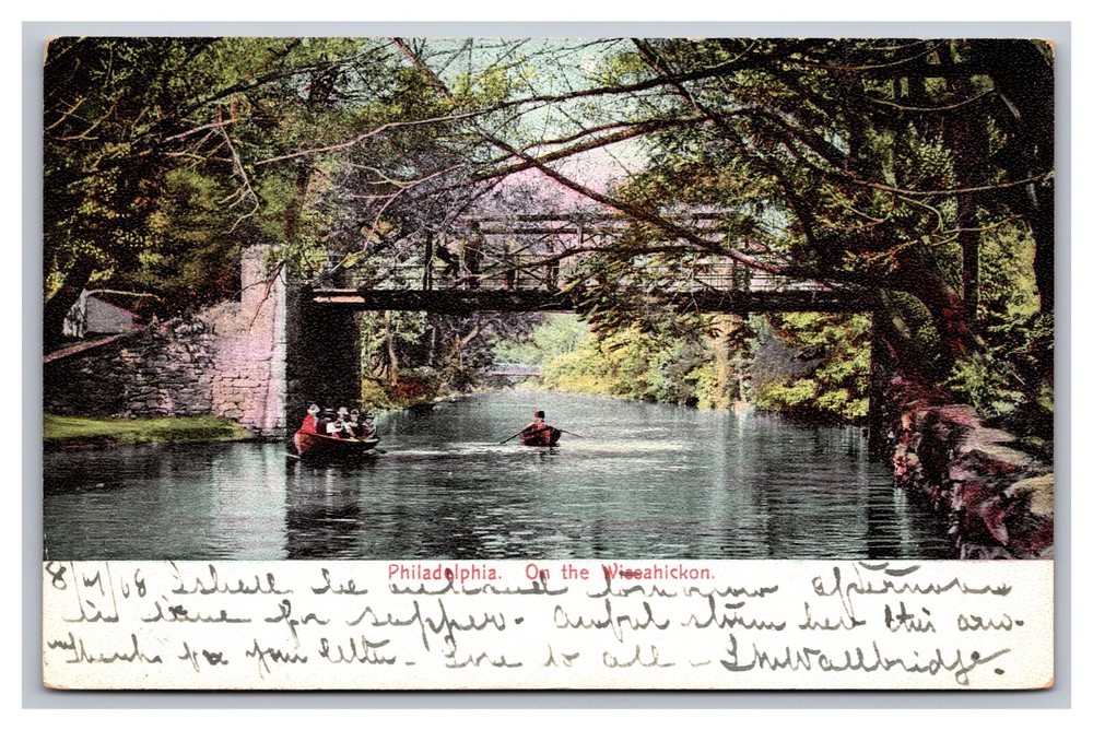 Philadelphia PA On the Wissahickon River Undivided Back Postcard Posted 1908