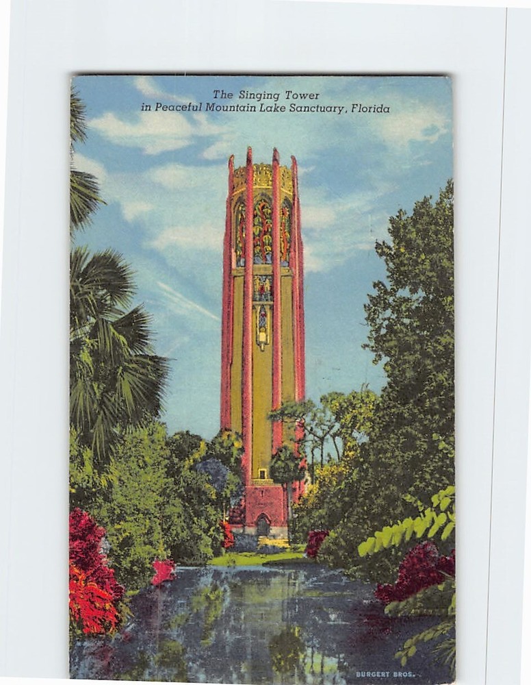 Postcard Singing Tower Lake Wales Florida USA