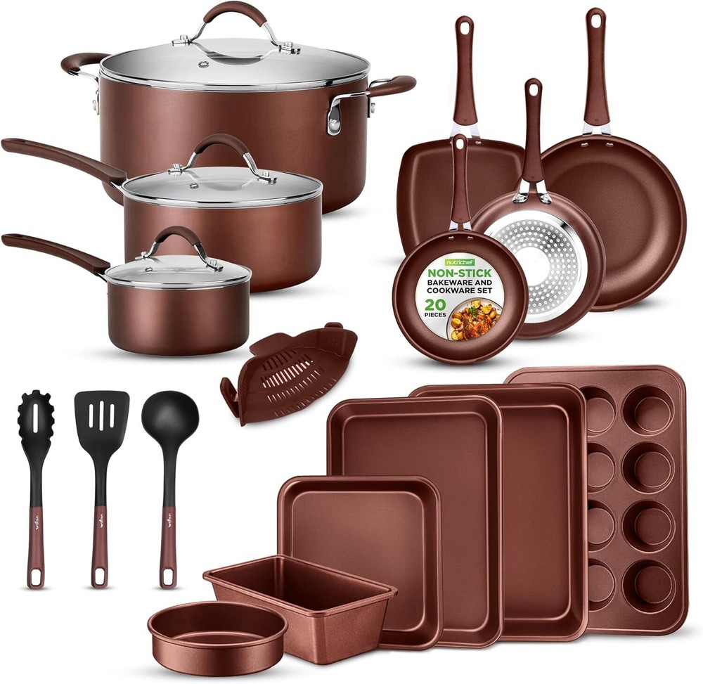 NutriChef Kitchenware Pots & Pans High-Qualified Basic Kitchen Cookware, Non