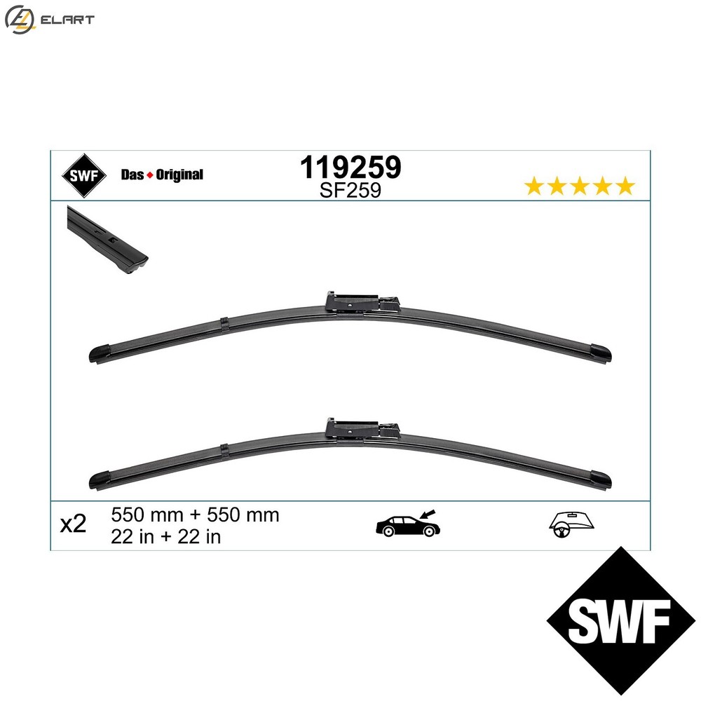 WIPER BLADE 119259 FOR AUDI A6/S6/Allroad BPJ/BYK 2.0L CAHB/CAHA/BVG/BRF 2.0L A6