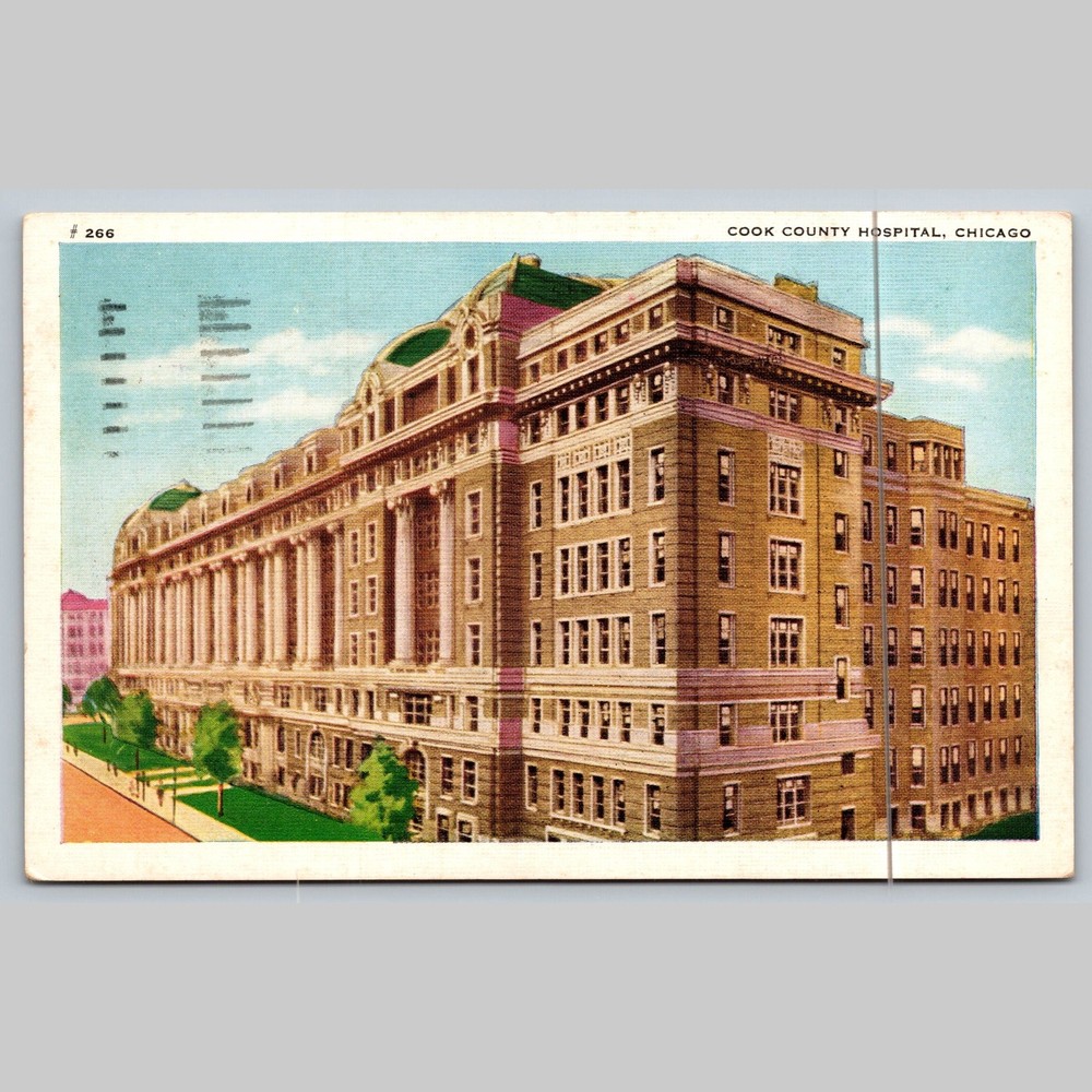 Postcard Cook County Hospital Chicago 1942 Architecture