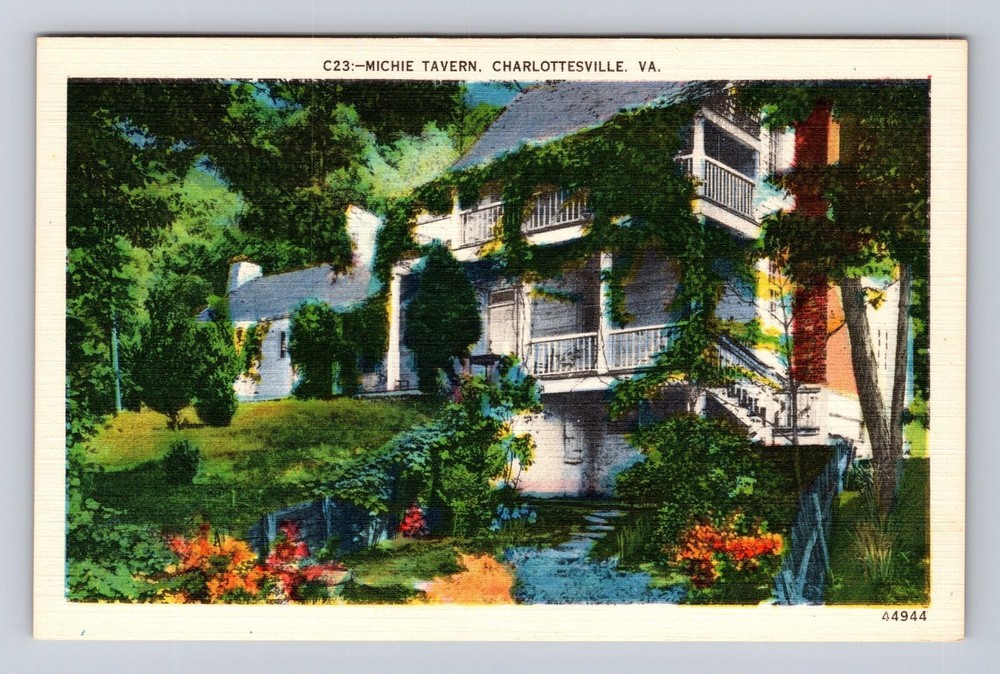 Charlottesville VA-Virginia, Michie Tavern, Antique, Vintage Souvenir Postcard