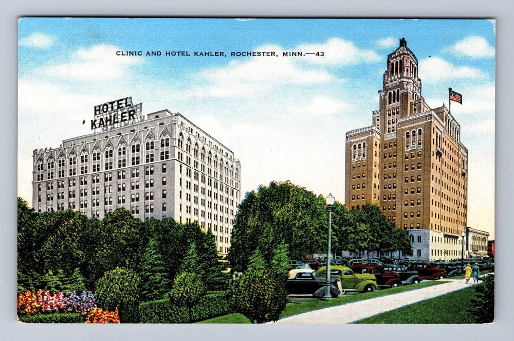 Rochester MN-Minnesota Clinic And Hotel Kahler Vintage Postcard
