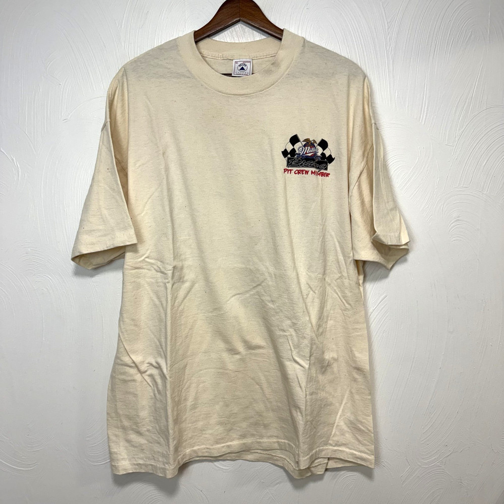 Vintage Delta Men's 90s Miller Racing Racecar Cotton Short Sleeve T-Shirt Sz XL