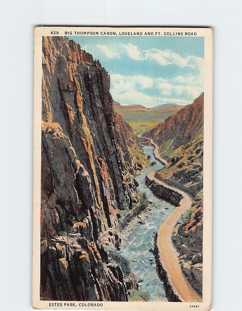 Postcard Big Thompson Canyon, Loveland And Ft. Collins Road, Estes Park, CO