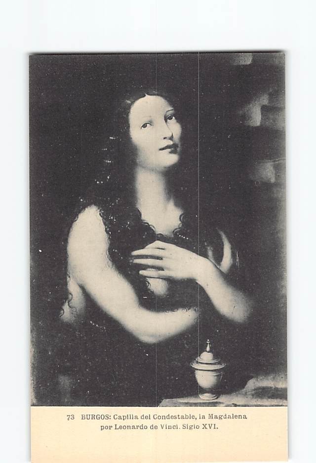 Postcard Leonardo da Vinci: Mary Magdalene Capilla del Condestable Burgos Spain