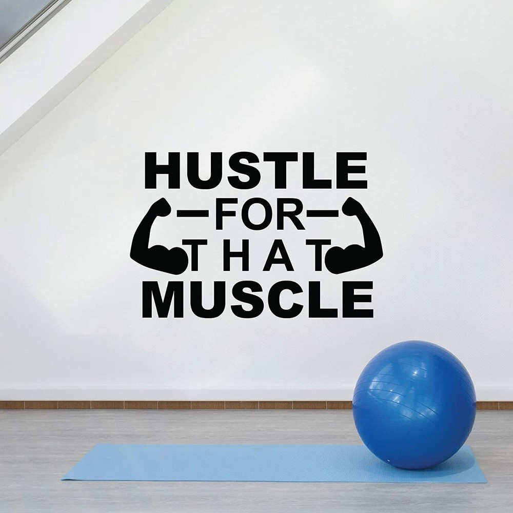 Muscle Workout Exercise Quote Vinyl Art Sticker Home Room Gym Wall Decal Decor