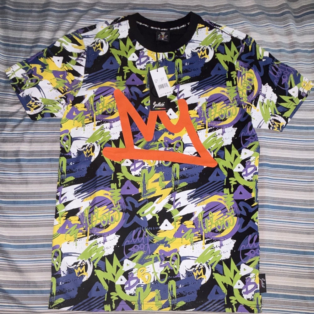 Switch Men's M Multicolor Crew Neck Short Sleeve Graphic Print T-Shirt
