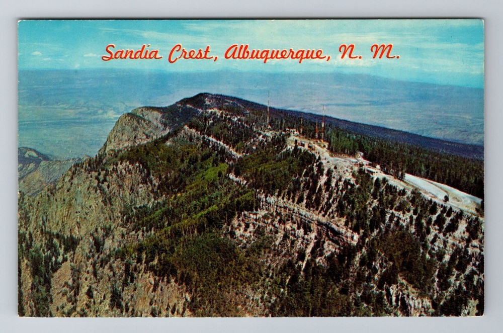 Albuquerque NM-New Mexico, Sandia Crest, Antique Vintage Souvenir Postcard