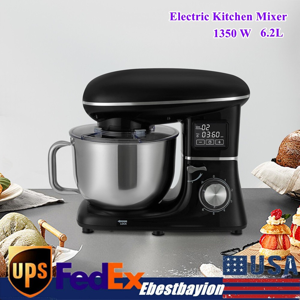 Commercial 6-Speed 6.5Qt Stand Mixer 1350W Dough Kneading Machine