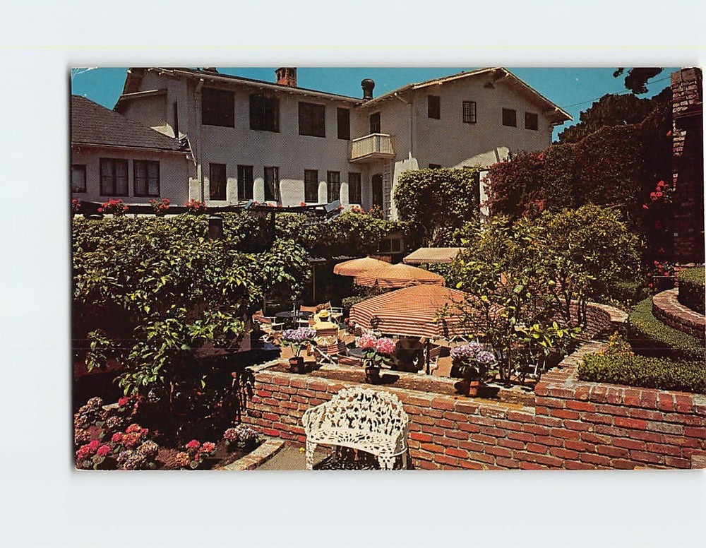 Postcard Colorful Patio At Carmel's Famous Pine Inn Carmel California USA