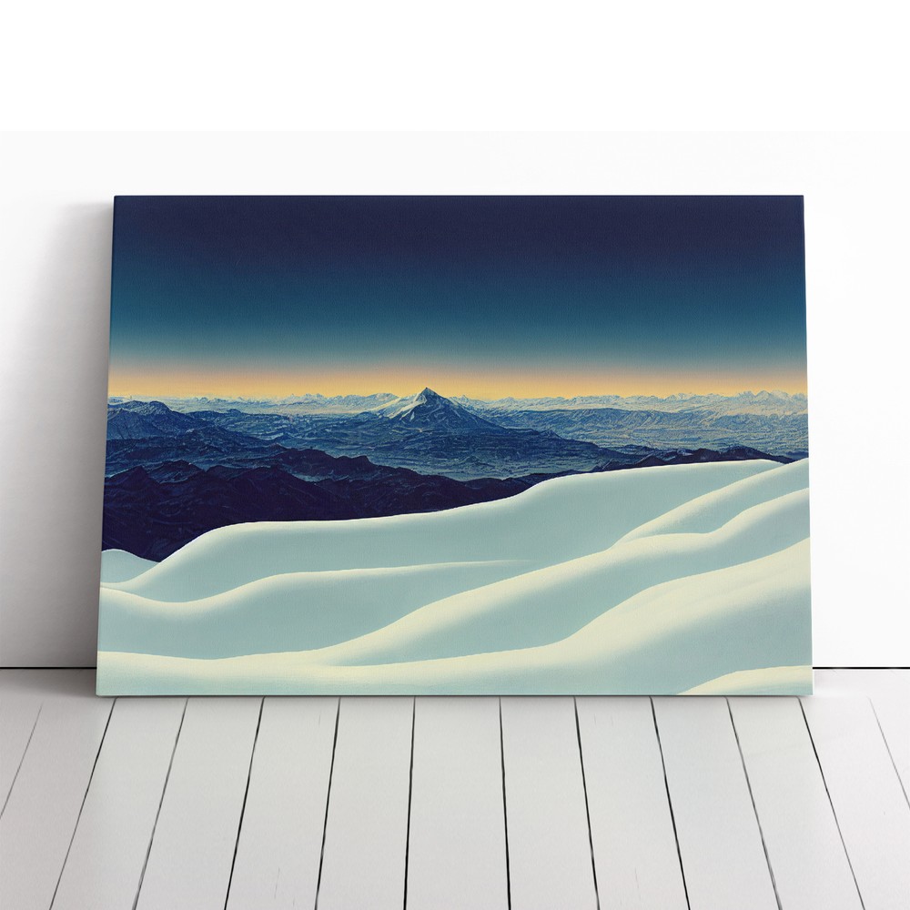 Winter Sunrise Over Mountains Canvas Wall Art Print Framed Picture Home Decor