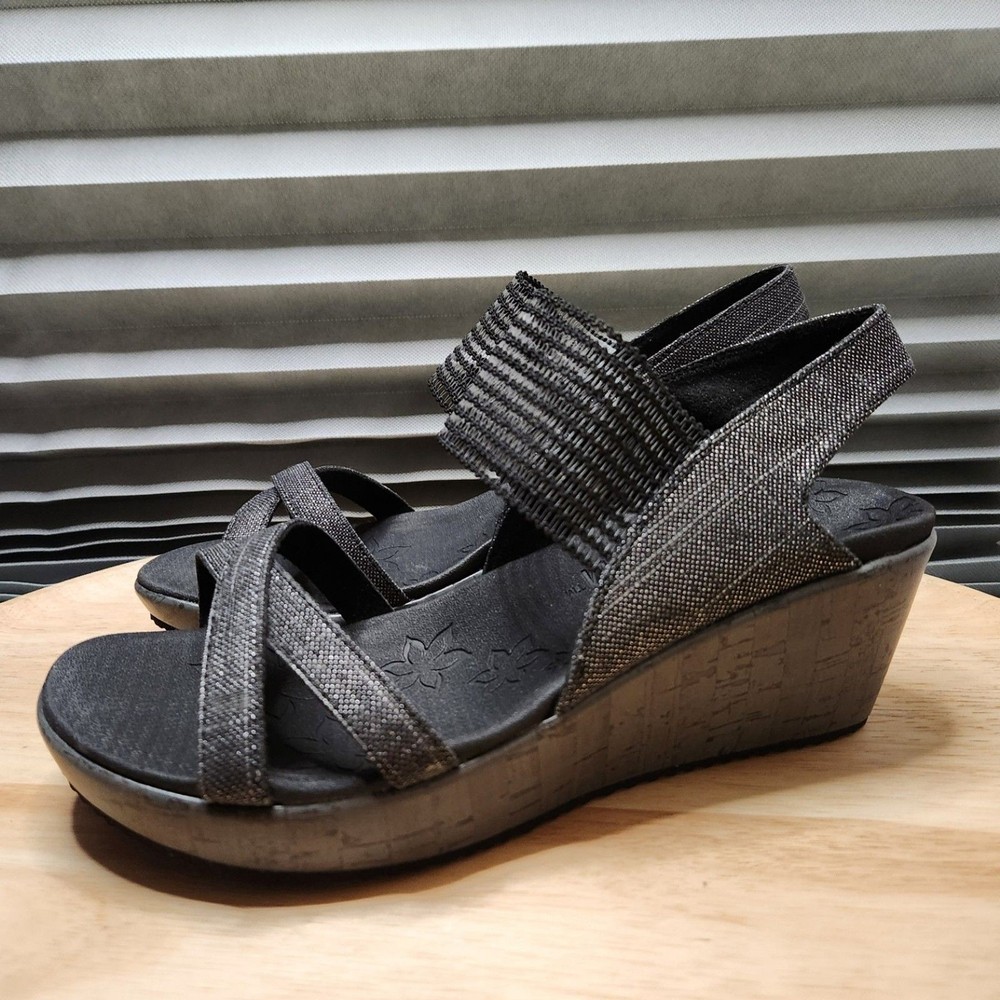 Skechers Cali Luxe Foam Sandals Womens Size 9 Black Unworn Comfortable Lightweight