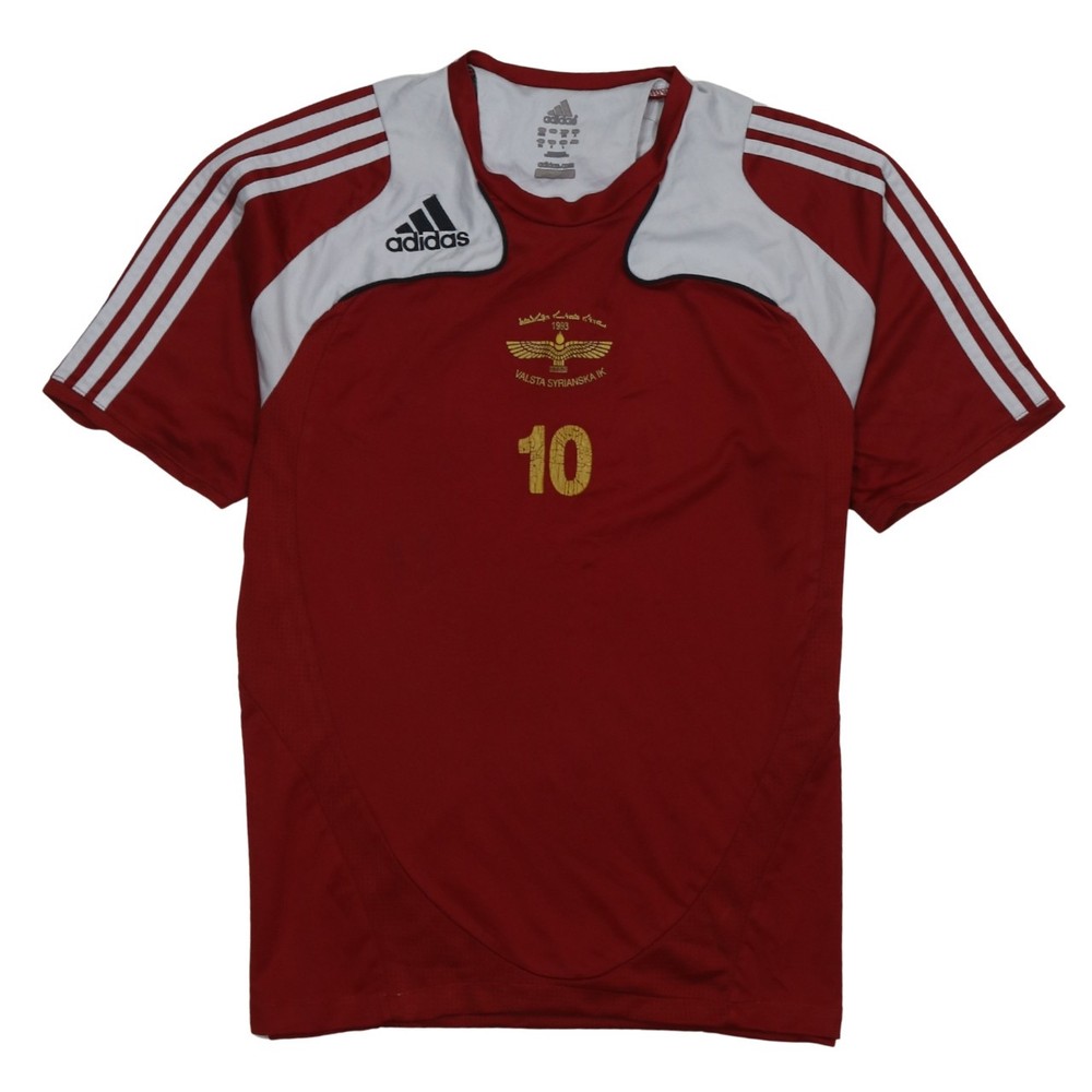 Adidas Mens T Shirt Burgundy Soccer Jersey Number 10 Three Stripe Logo Top S