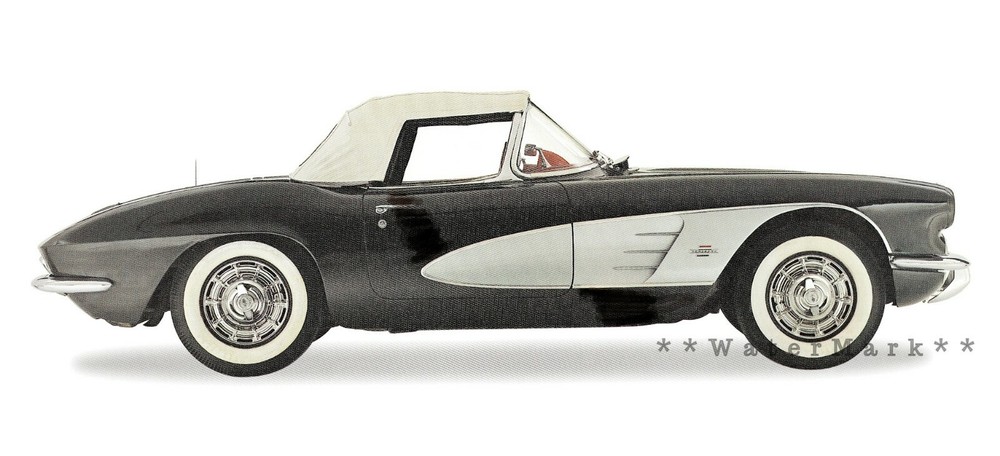 Chevrolet Corvette 1961 Vintage Poster Print Car Art Classic Sports Car