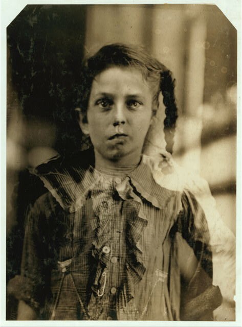 Photo:1913 Child Laborer Cotton Mill Girl Portrait Composite Photograph