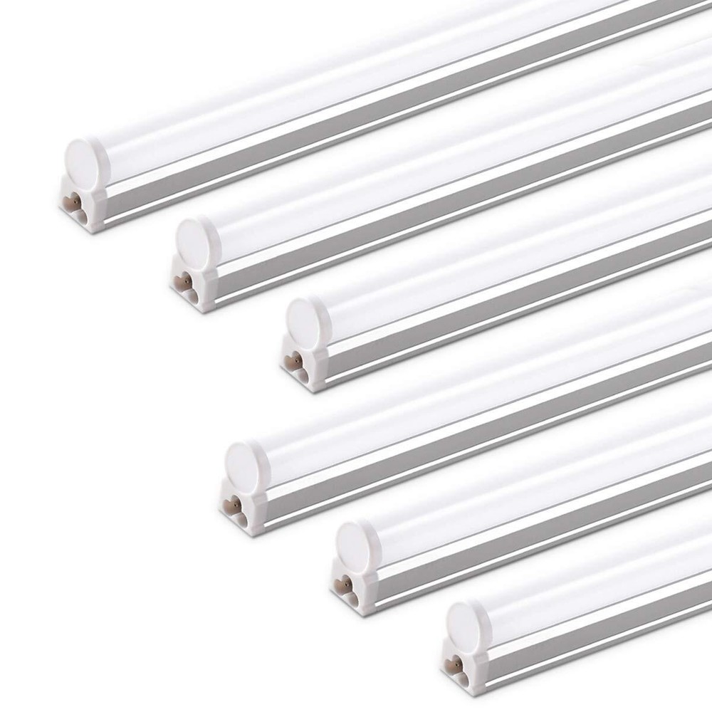 (Paquete de 6) Accesorio individual integrado LED T5, 4 PIES, 2200lm, 6500K blanco súper brillante...