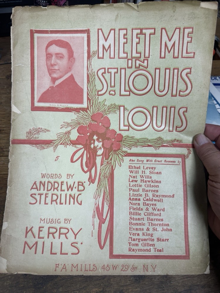 AA 1904 11x14 Original Sheet Music MEET ME IN ST. LOUIS