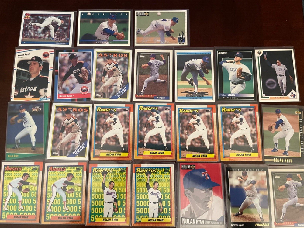 24-Card Lot Nolan Ryan Baseball 80s-90s Topps, Donruss, Fleer, Upper Deck, Score