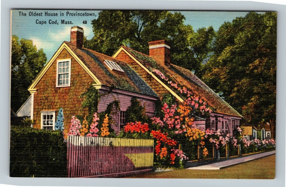 Cape Cod MA-Massachusetts, The Oldest House In Province, Vintage Postcard
