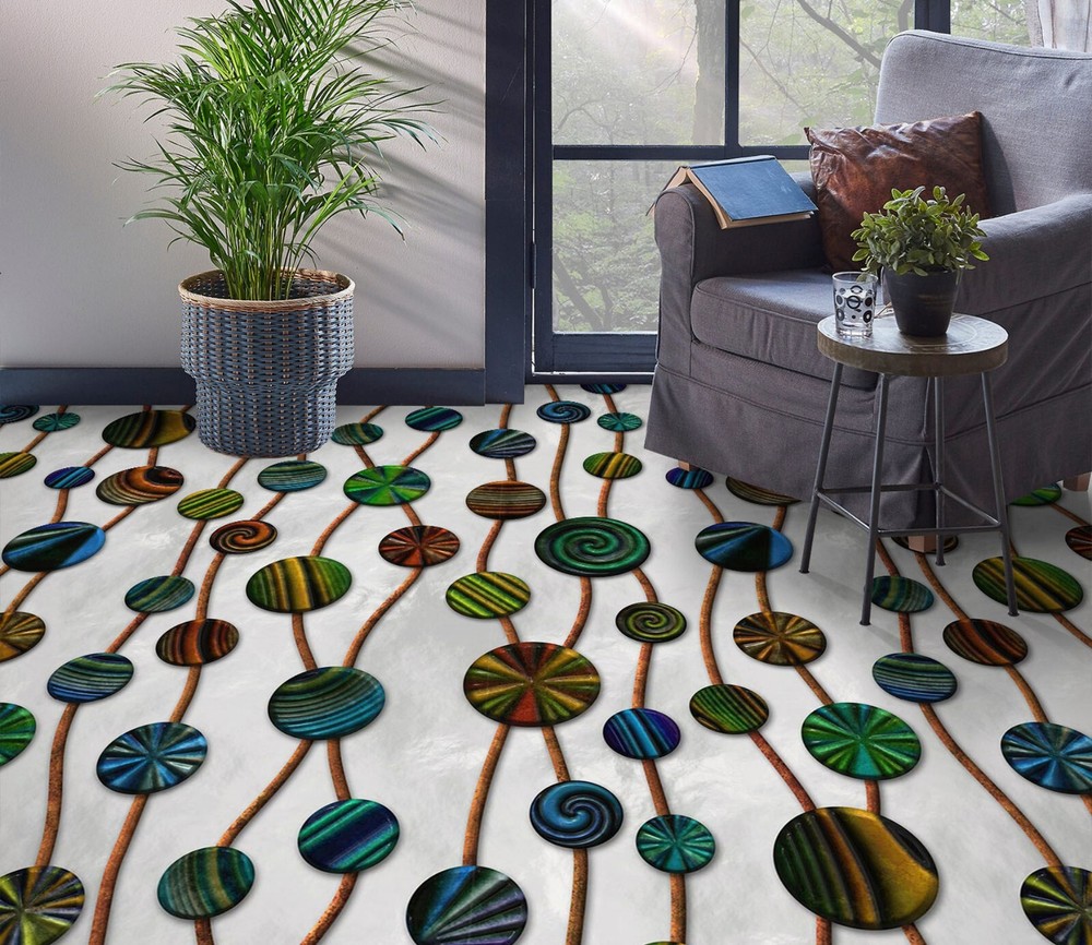 3D Round Pattern SKE1595 Floor WallPaper Print Decal Epoxy Floor Deco Kay