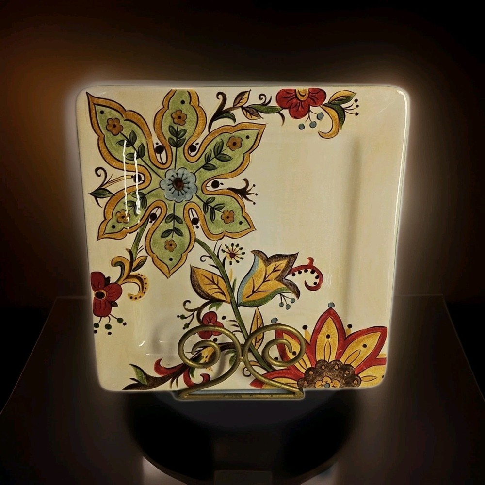 Pier 1 One Imports Carynthum Hand Painted Earthenware 10.75
