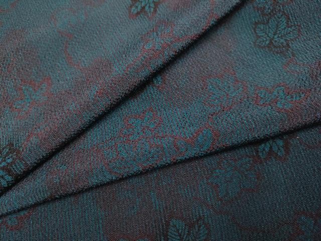 Heiwaya Kimono Fine Pattern Grass Design Silk Japanese Traditional Robe