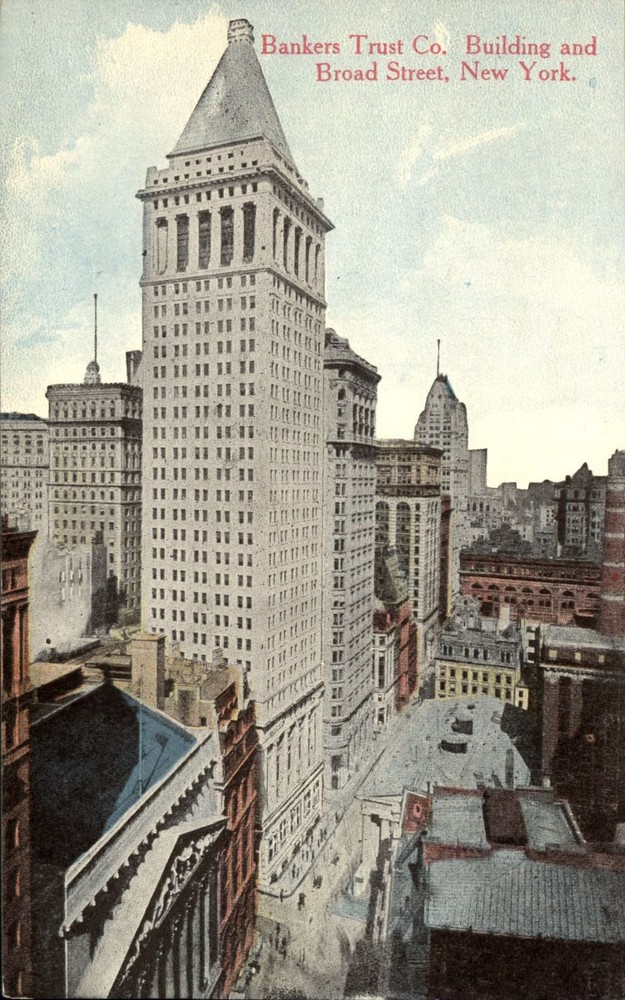 Bankers Trust Co Building ~ Broad Street ~ New York City NY ~ c1910 postcard