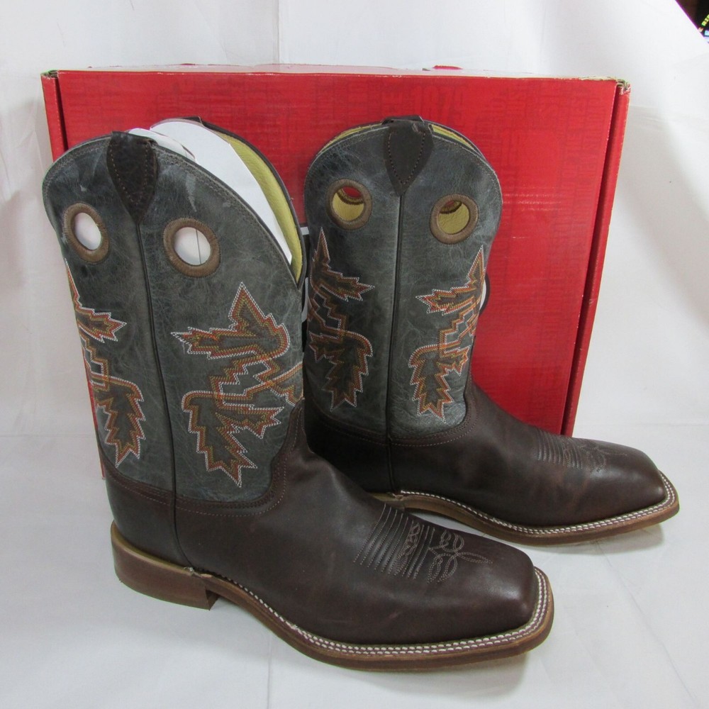 Justin Mens Bender 11 Inch Square Toe Cowhide Cowboy Boots Chocolate Brown BR5349