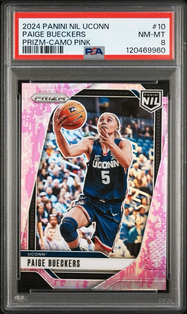 2024 PANINI NIL UCONN #10 PAIGE BUECKERS PRIZM-CAMO PINK PSA 8
