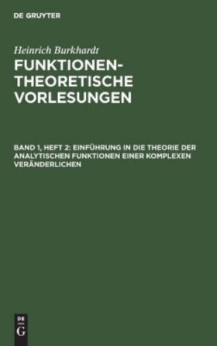 Heinrich Burkha Einführung in Die Theorie Der Analytischen Funktionen (Hardback)Another great item from Rarewaves USA | Free delivery!