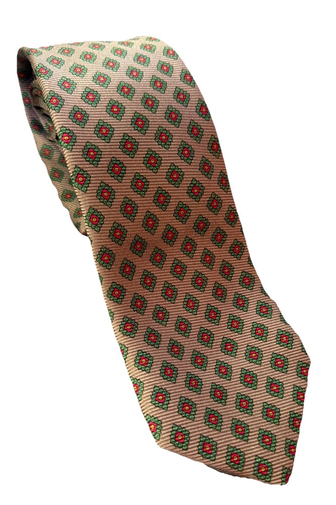 Vintage Polo Ralph Lauren Neiman Marcus Silk Tie Handmade USA Geometric Luxury