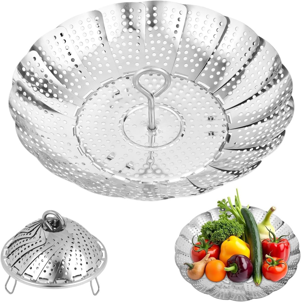 Vetable Steer Basket - 304 Stainl Steel Folding Steer Basket for