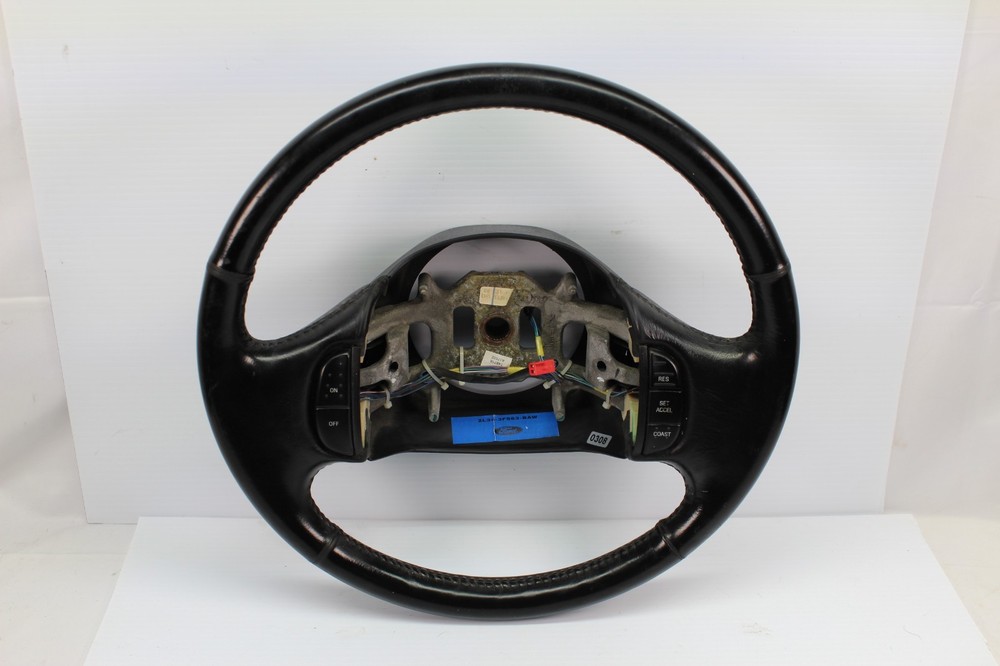 97-03 Ford F150 F250 Excursion Leather Steering Wheel W/ Buttons OEM Black
