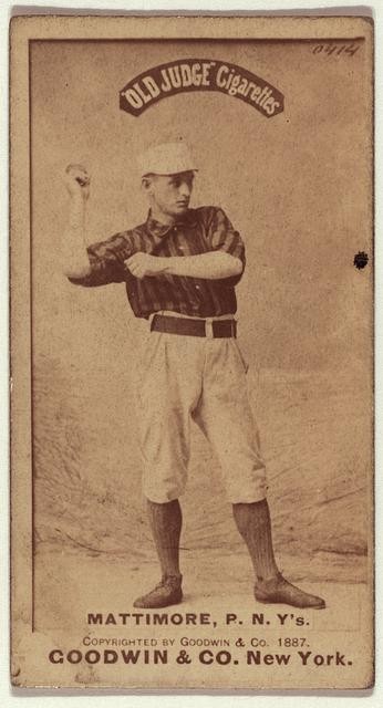Photo:Mike Mattimore, New York Giants, baseball photo,1887