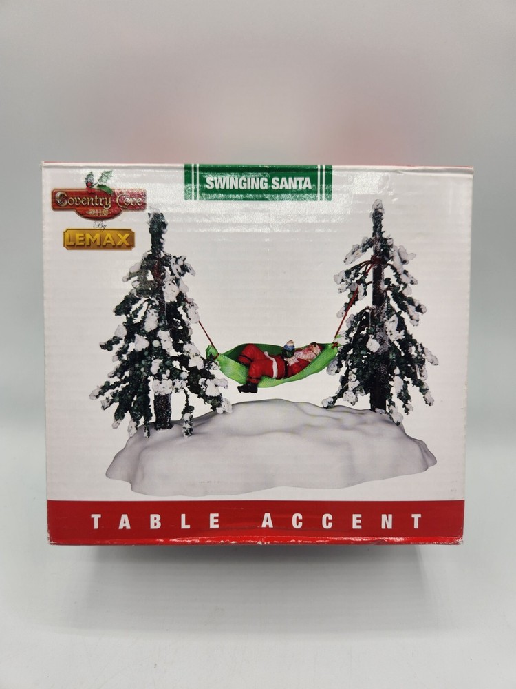 LEMAX Coventry Cove Swinging Santa Tabletop Christmas Decoration 2004 Holiday Accent-image