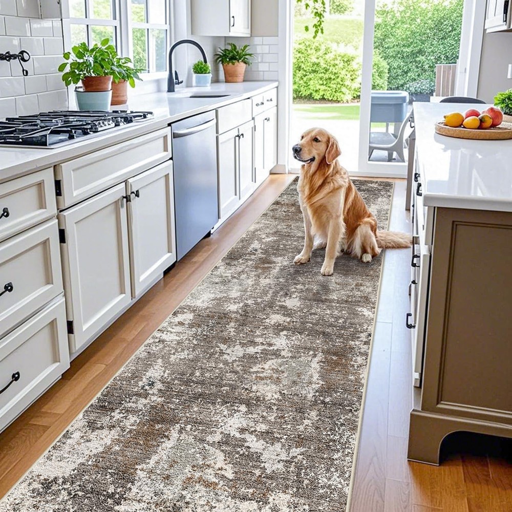 3x10 ft Long Hallway Runner Rug – Non-Slip Washable Kitchen Floor Rug with Ru...