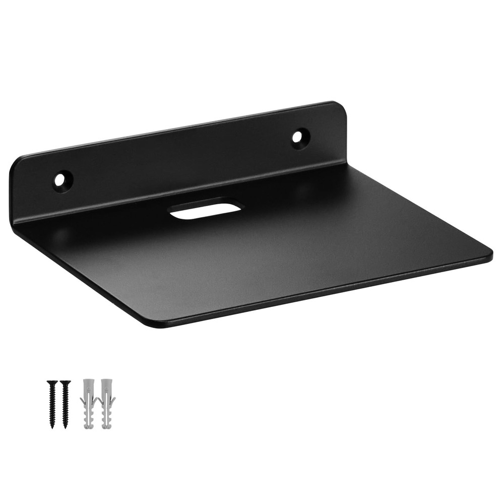 Small Floating Shelf – 6 Inch, Black Metal Wall Mount, Floating Wall Shelves ...
